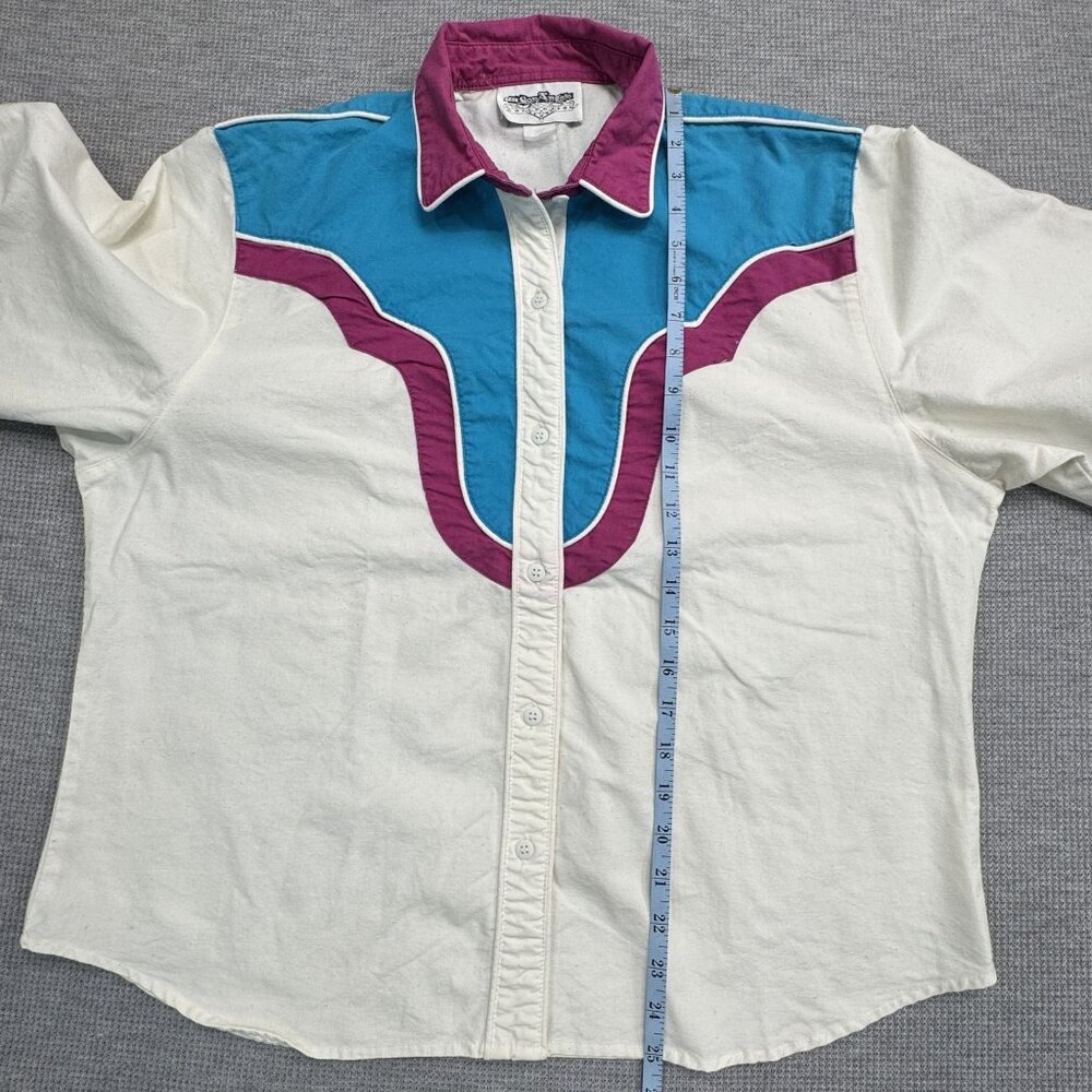 Vintage The San Angelo Collection 80s Western Shirt Mens 48 Multicolor Cotton - Picture 12 of 15